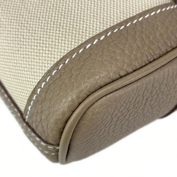 Auth HERMES Garden File PM - Beige Etoupe Toile Military Negonda Z Tote Bag - Picture 4 of 16